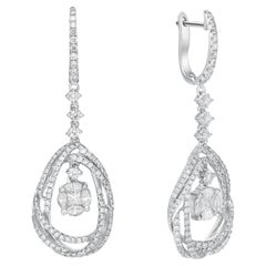 GILIN Boucle d'oreille en or blanc 18K avec diamant