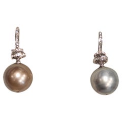 GILIN 18K White Gold Diamond Earring with Pearl