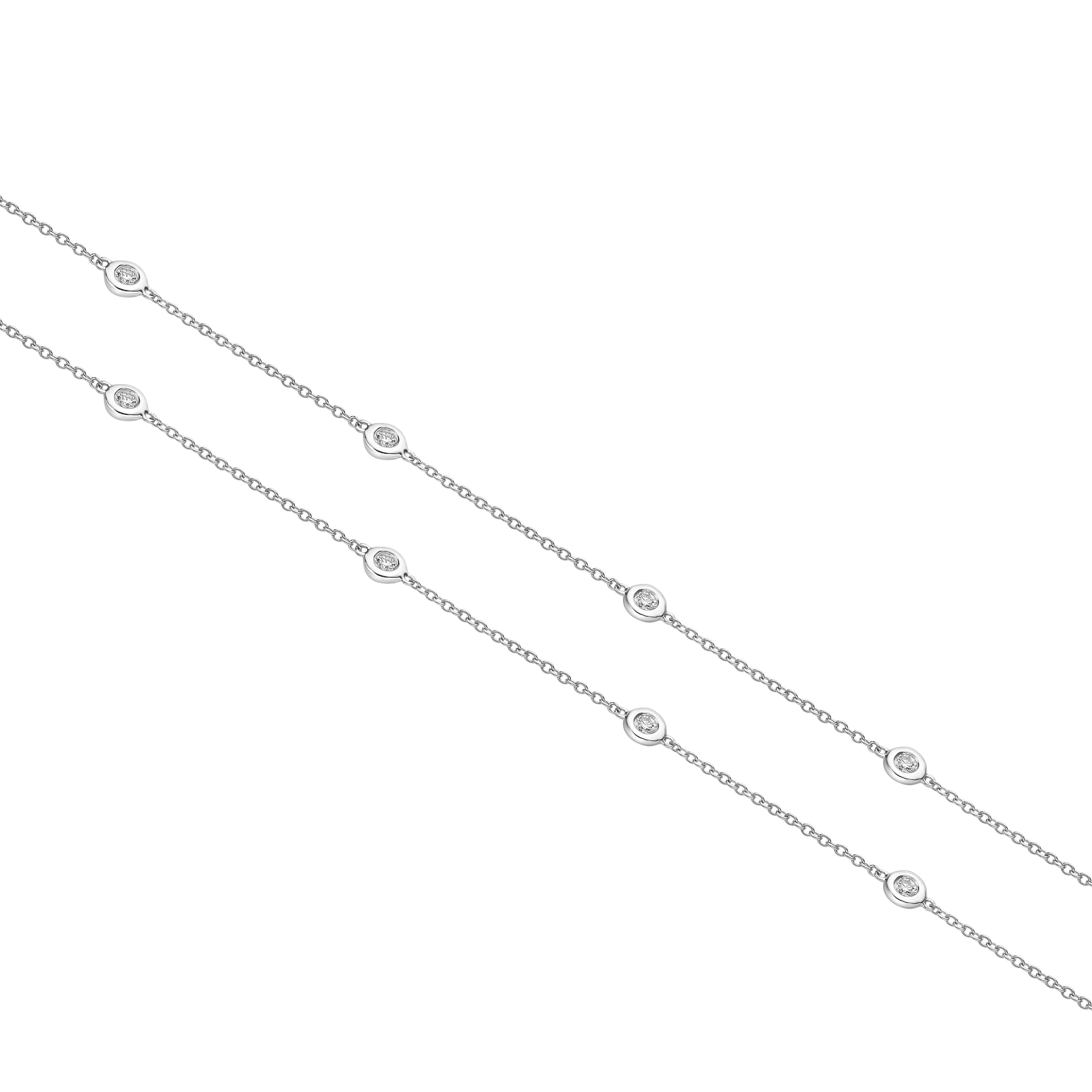 Modern GILIN 18K White Gold Diamond Necklace For Sale