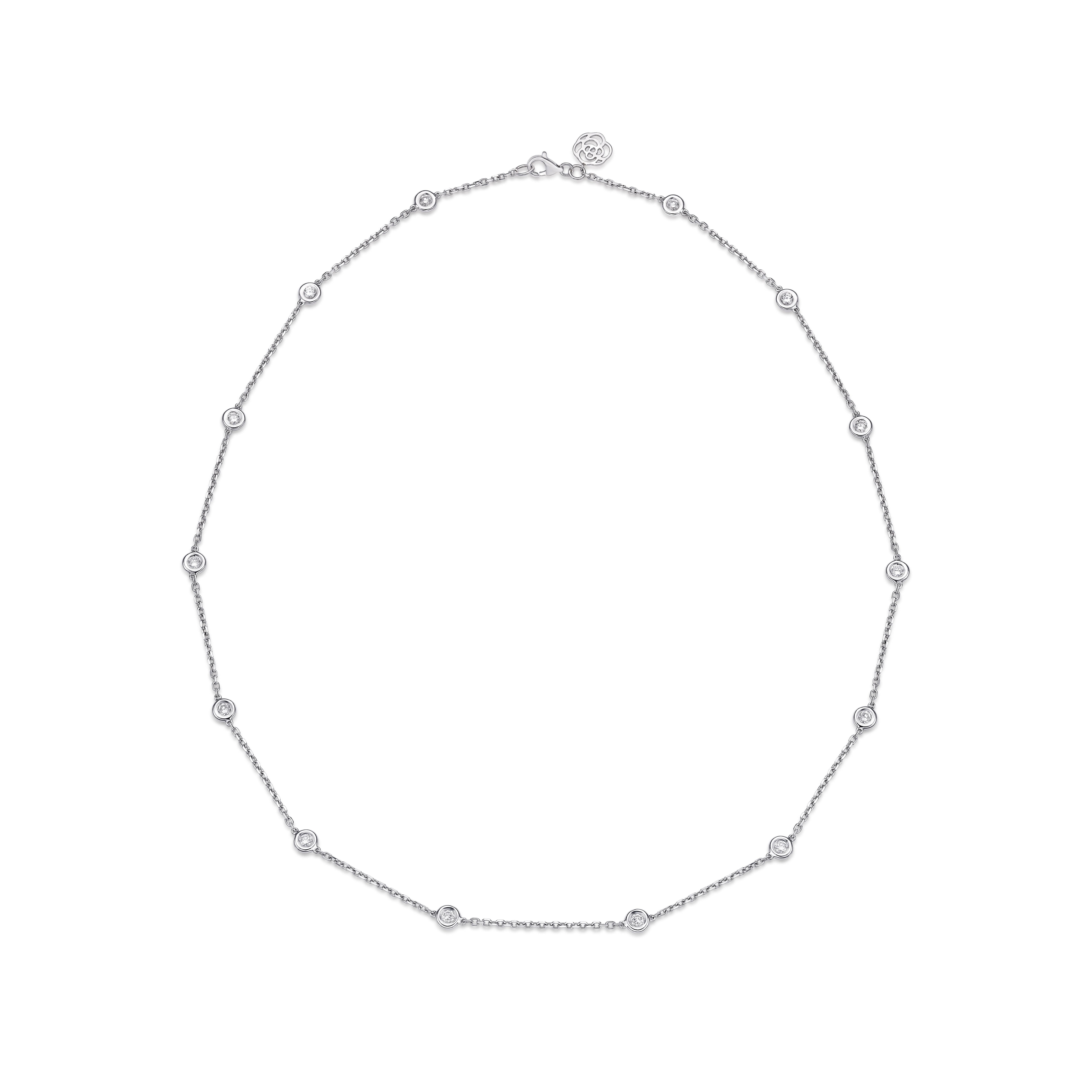 Modern GILIN 18K White Gold Diamond Necklace For Sale