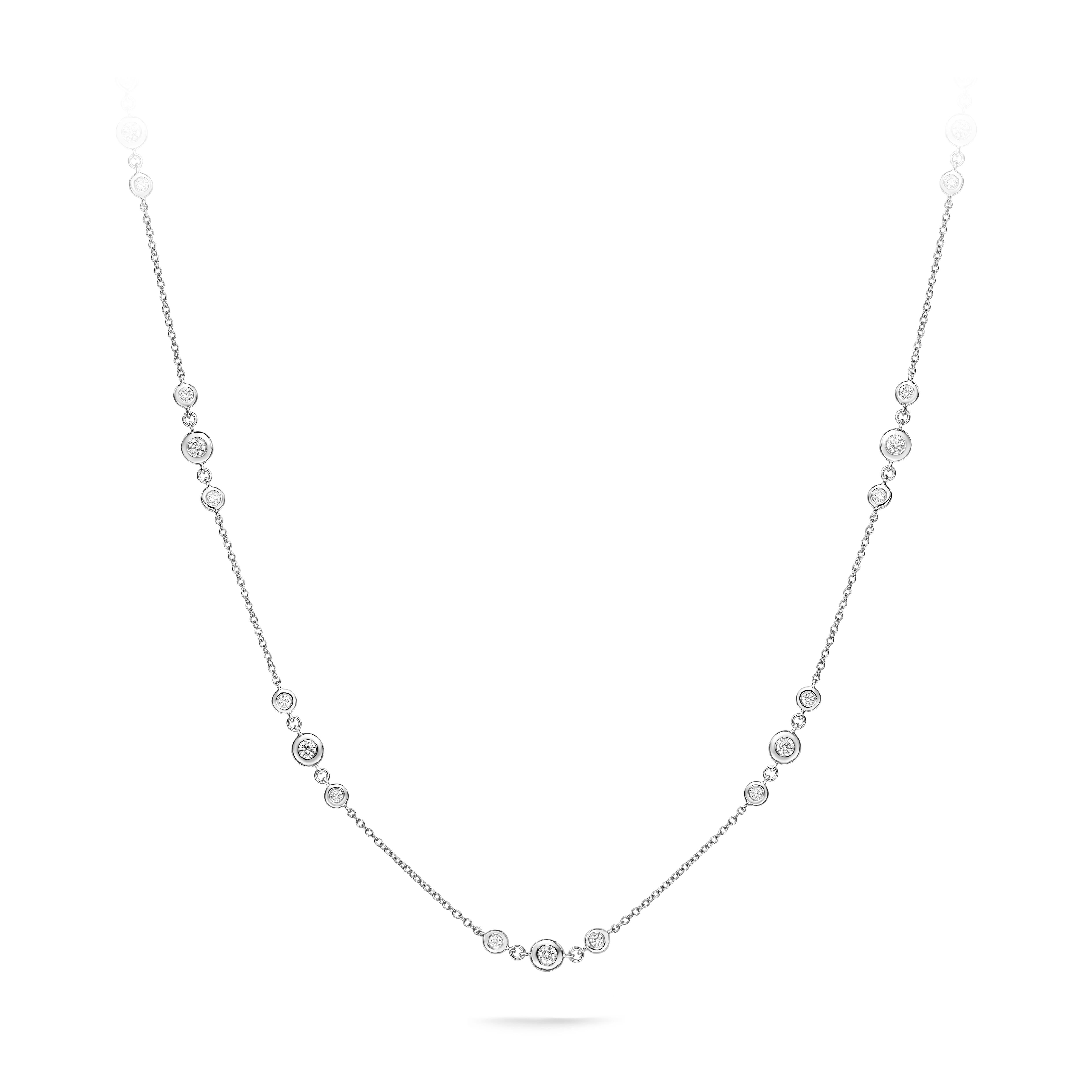 GILIN 18K White Gold Diamond Necklace In New Condition For Sale In Central, HK