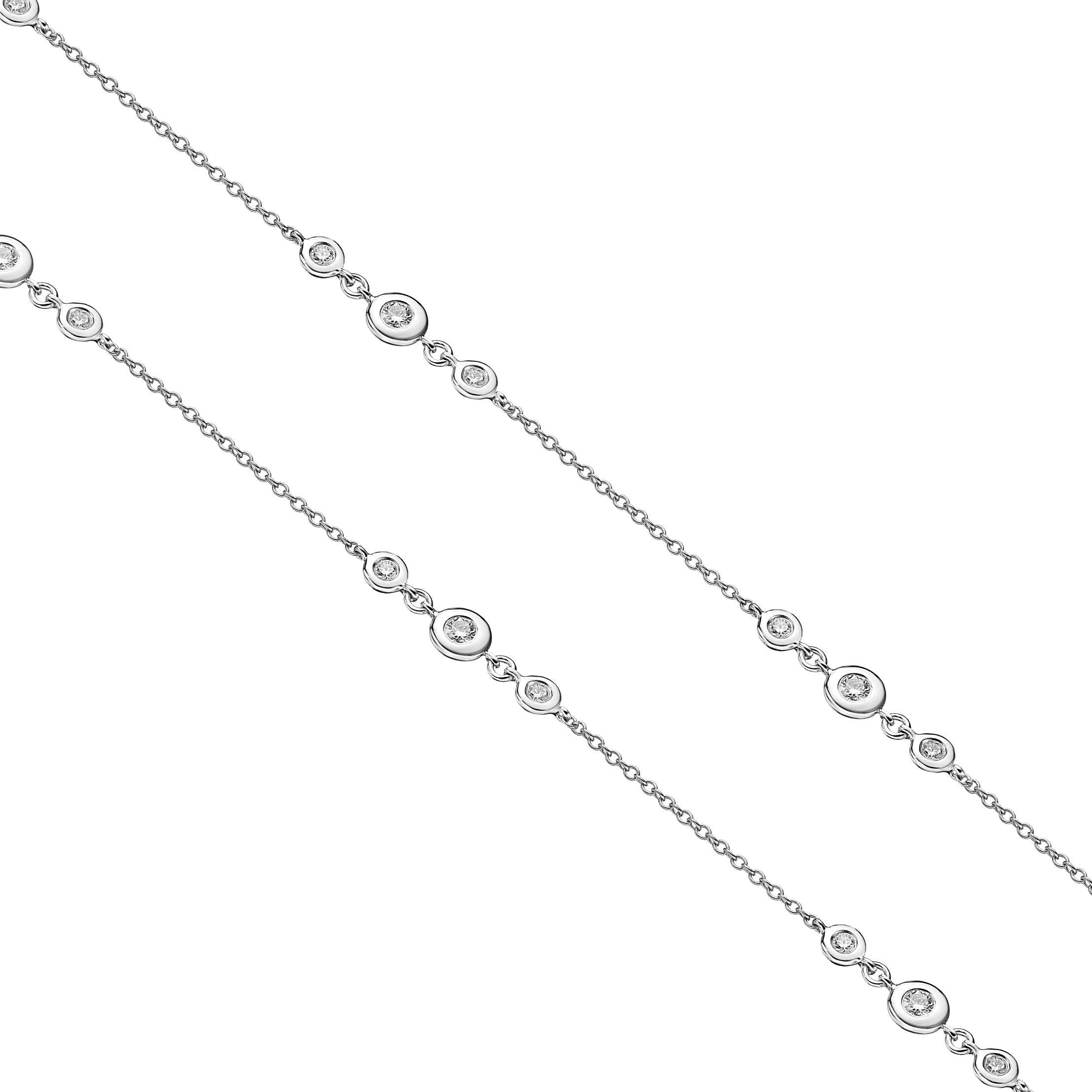 Women's GILIN 18K White Gold Diamond Necklace For Sale