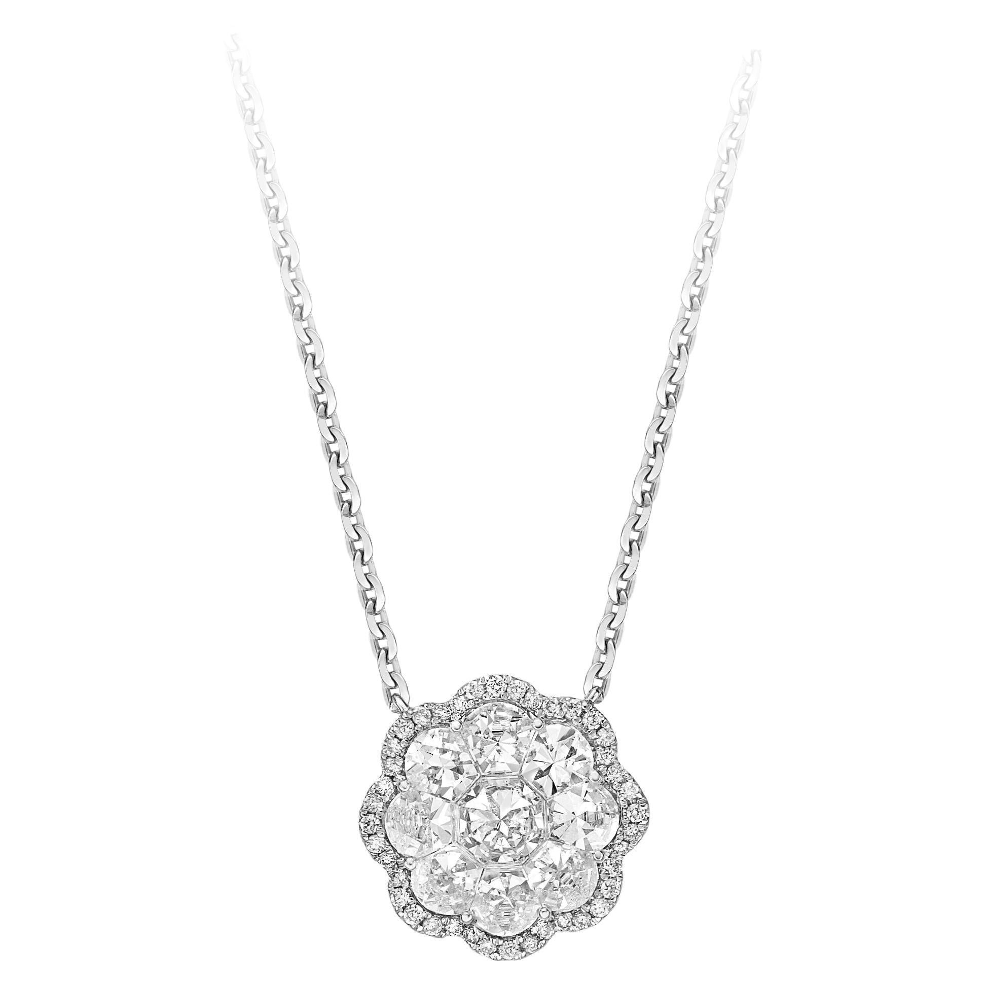 Gilin 18Karat White Gold Diamond Necklace For Sale