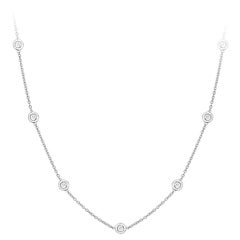 GILIN Collar de diamantes de oro blanco de 18 quilates