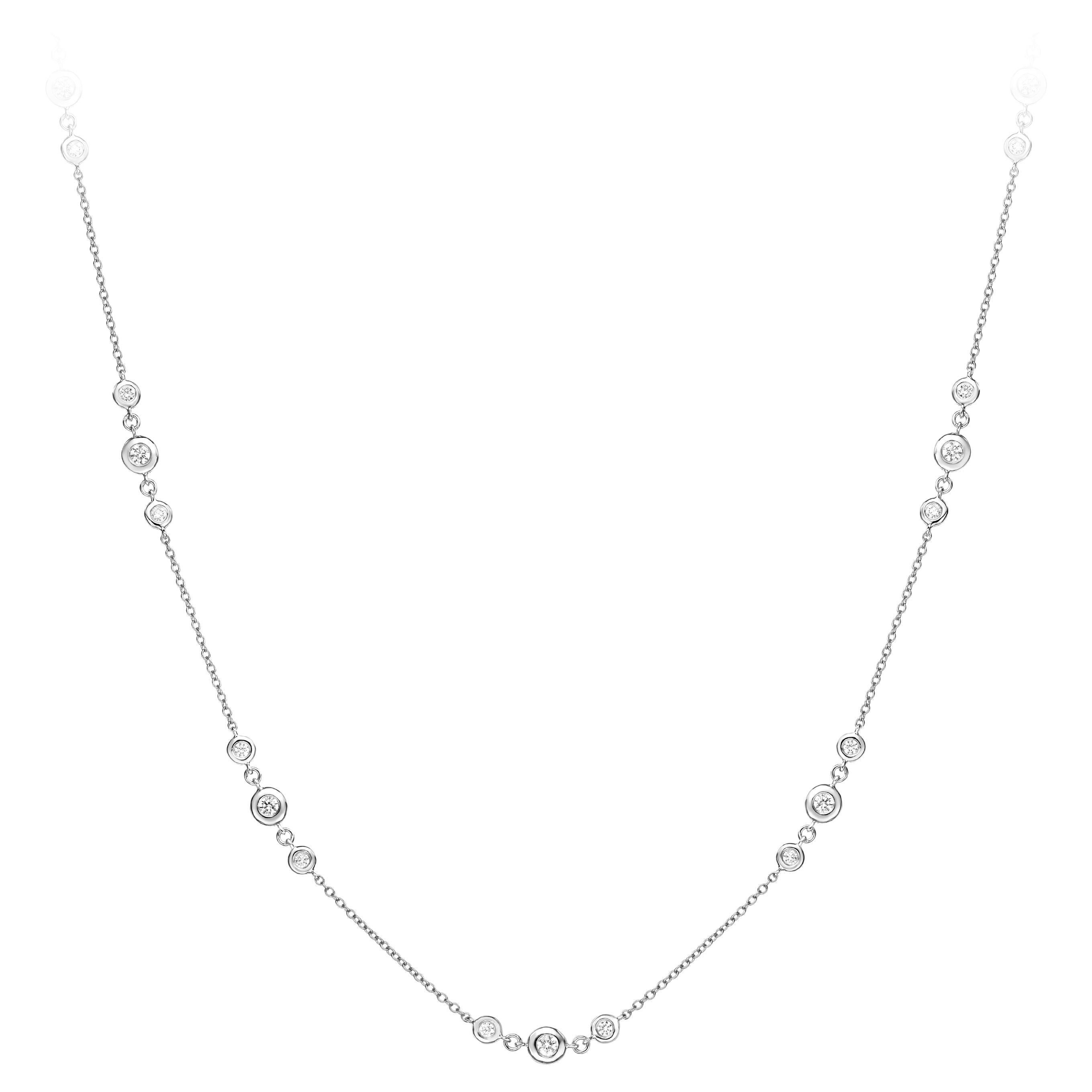 GILIN 18K White Gold Diamond Necklace For Sale
