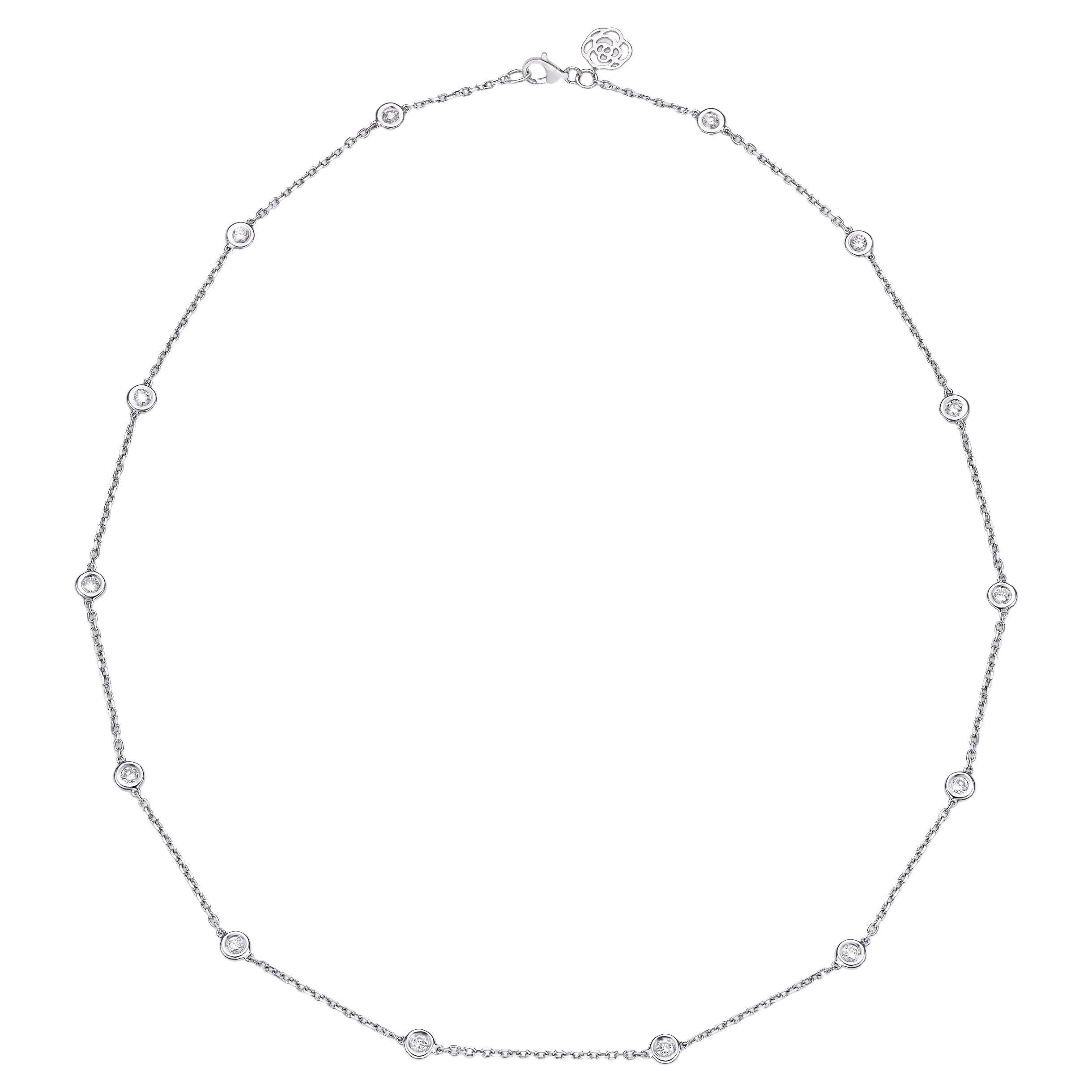 GILIN 18K White Gold Diamond Necklace