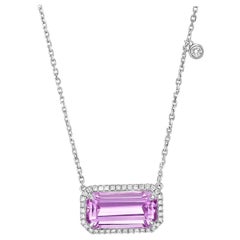 GILIN Halskette aus 18 Karat Weißgold mit Diamanten und Kunzit