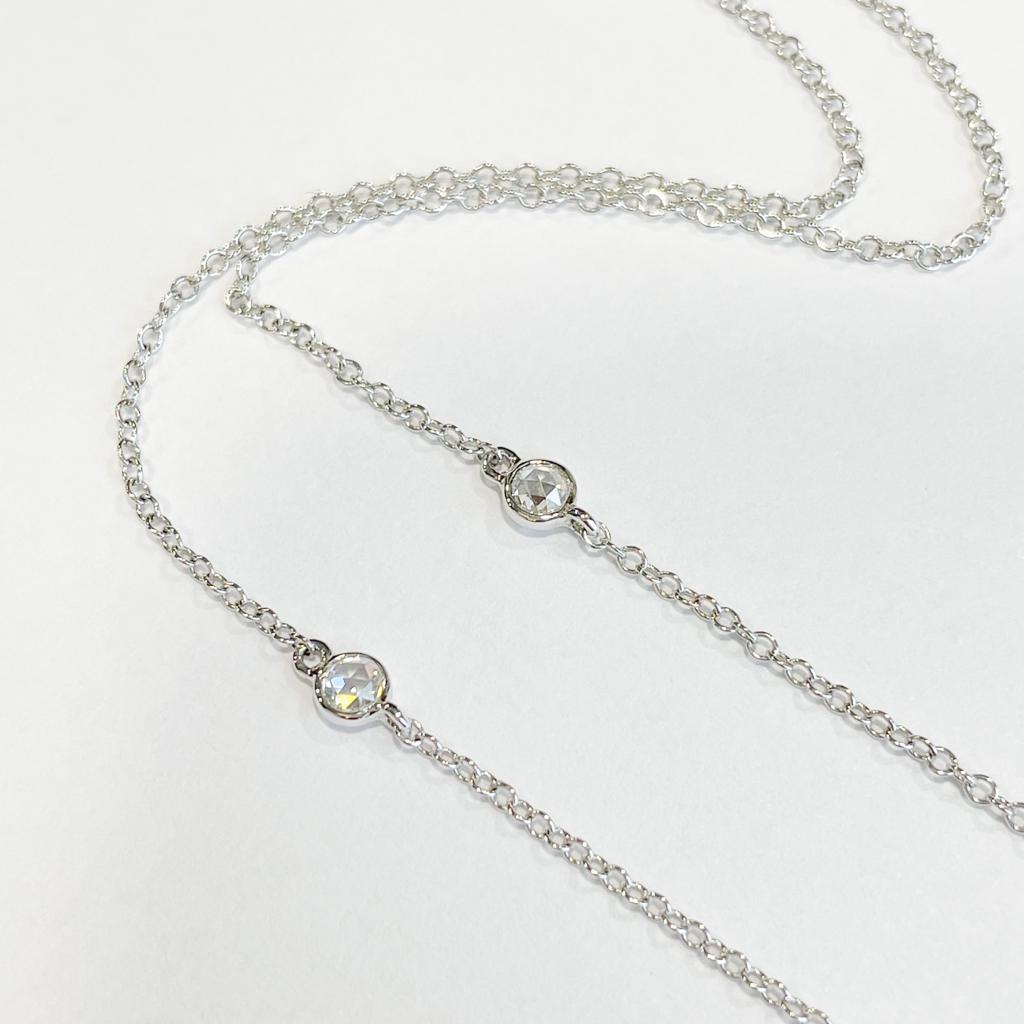 GILIN 18K White Gold Diamond Pendant Necklace In New Condition For Sale In Central, HK