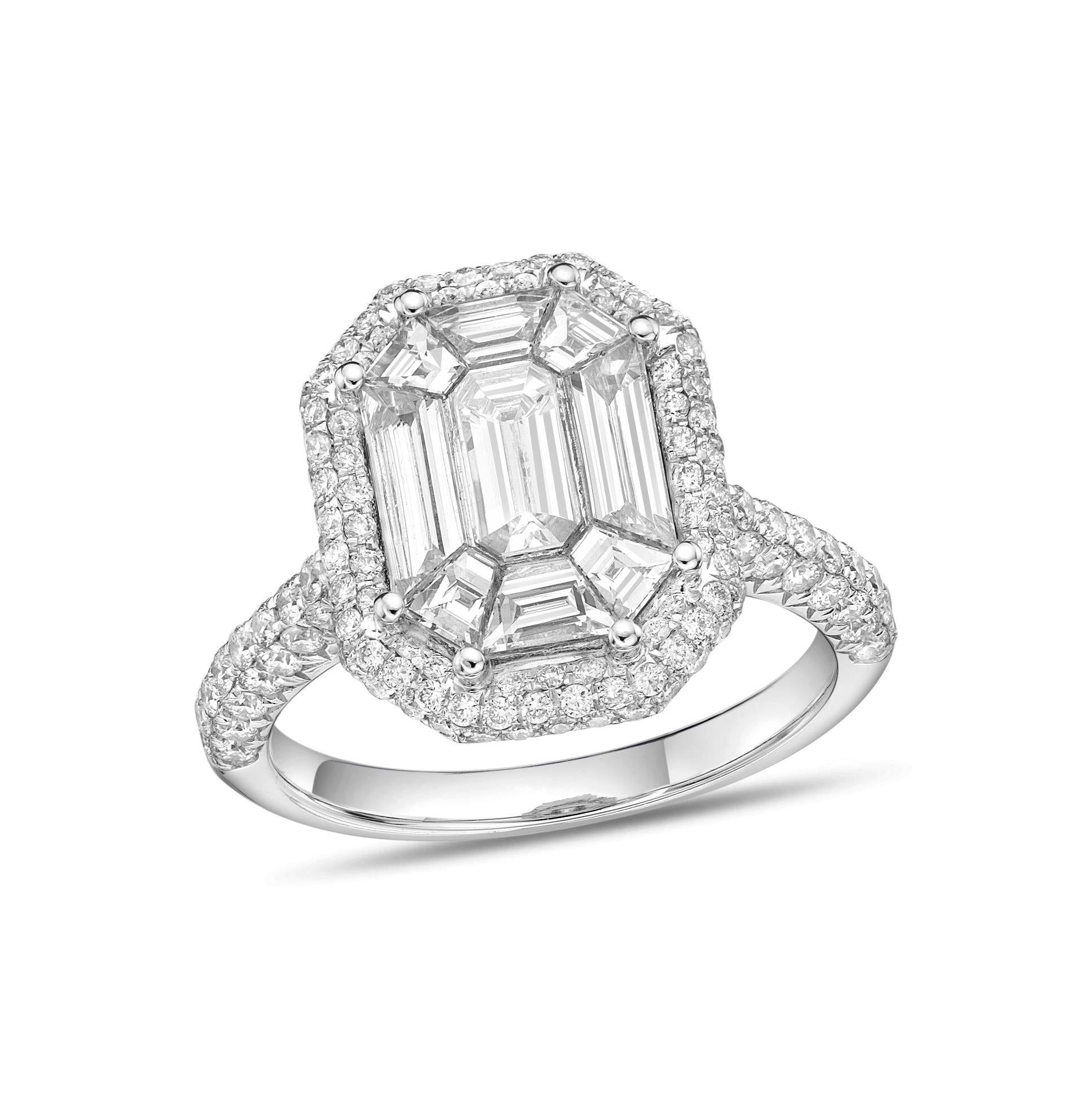 Diamonds are symbols of purity, unity, and love. They absorb and amplify energy, both positive and negative. They are also connected to the energy of wealth and are helpful in attracting abundance and manifesting.

The ring setting with 194 piece