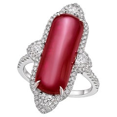 Gilin 18k White Gold Diamond Ring with Ruby