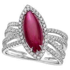 Gilin 18k White Gold Diamond Ring with Ruby