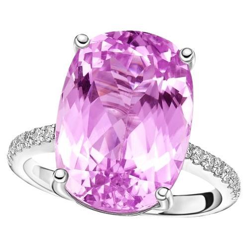 GILIN Bague en or blanc 18 carats avec diamants et kunzite en vente