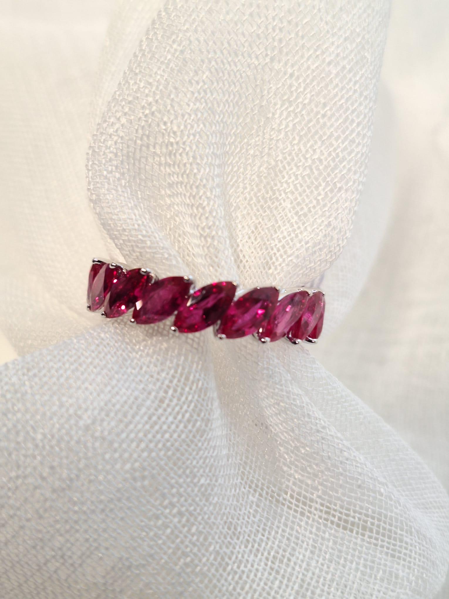 Modern GILIN 18K White Gold Ring with Ruby For Sale