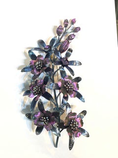 GILIN 18K White Gold & Titanium Color Diamond Brooch