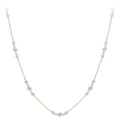 GILIN 18K White Yellow Gold Diamond Necklace