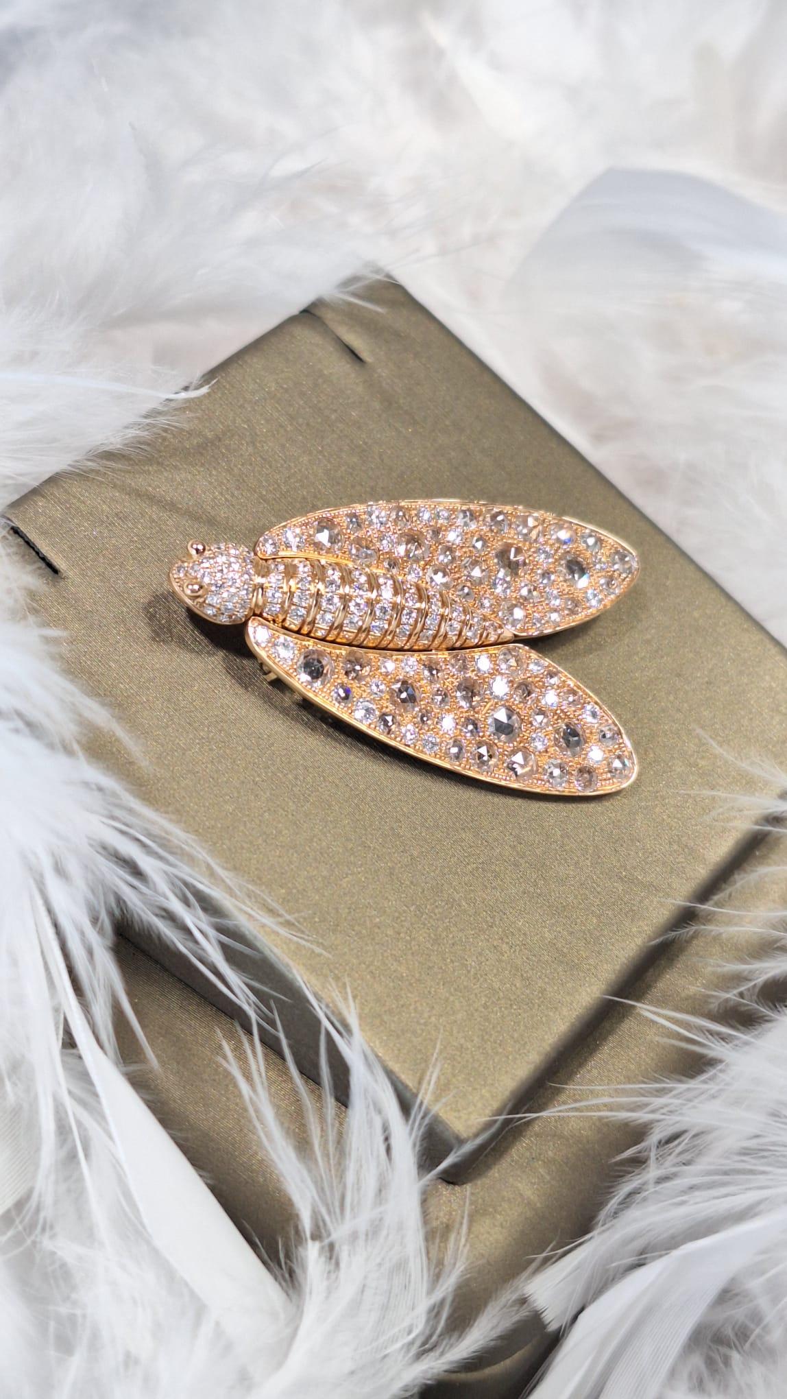 GILIN 18K Yellow Gold Diamond Brooch For Sale 1