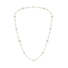 GILIN 18K Yellow Gold Diamond Necklace with Pearl