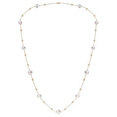GILIN 18K Yellow Gold Diamond Necklace with Pearl