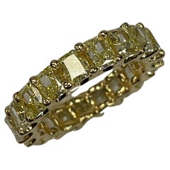 GILIN 18K Yellow Gold Eternity Yellow Diamond Ring