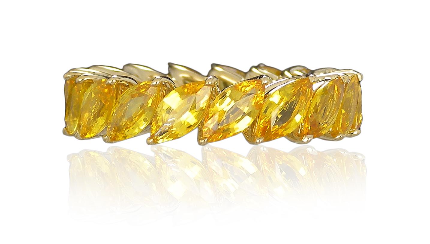 GILIN Bague en or jaune 18 carats avec saphir jaune en vente 6