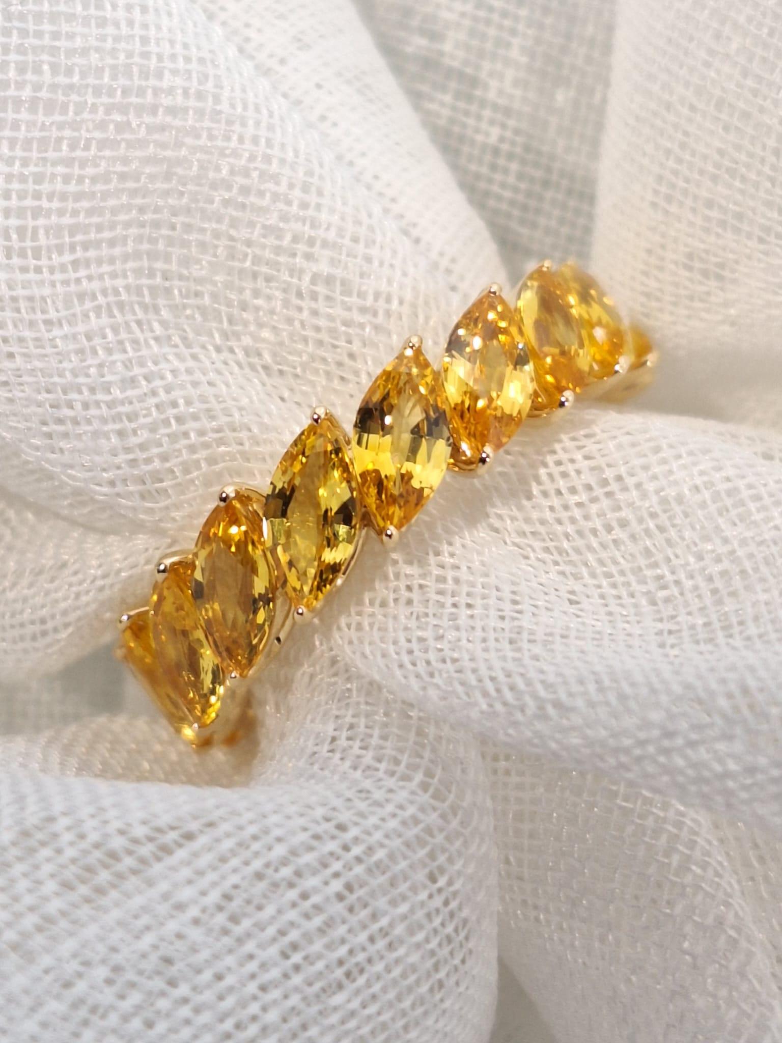 GILIN Bague en or jaune 18 carats avec saphir jaune en vente 3