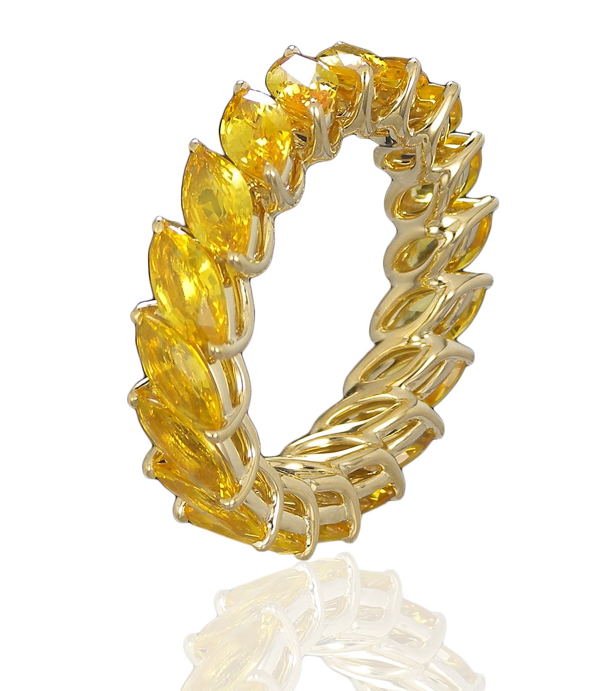 GILIN Bague en or jaune 18 carats avec saphir jaune en vente