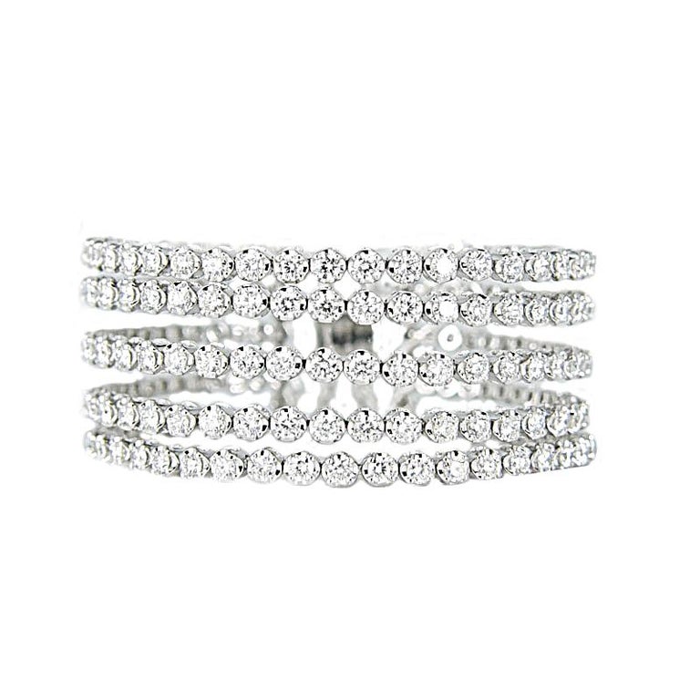 Gilin Diamond Cuff Bangle in 18 Karat White Gold For Sale at 1stDibs