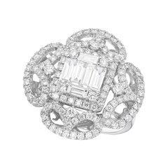 GILIN, Lili Magic 18 Karat White Gold 1.92 Carat Diamond Cocktail Ring