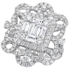 GILIN- Mirrow Frame 18 Karat 'Weight' White Gold Cocktail Diamond Ring