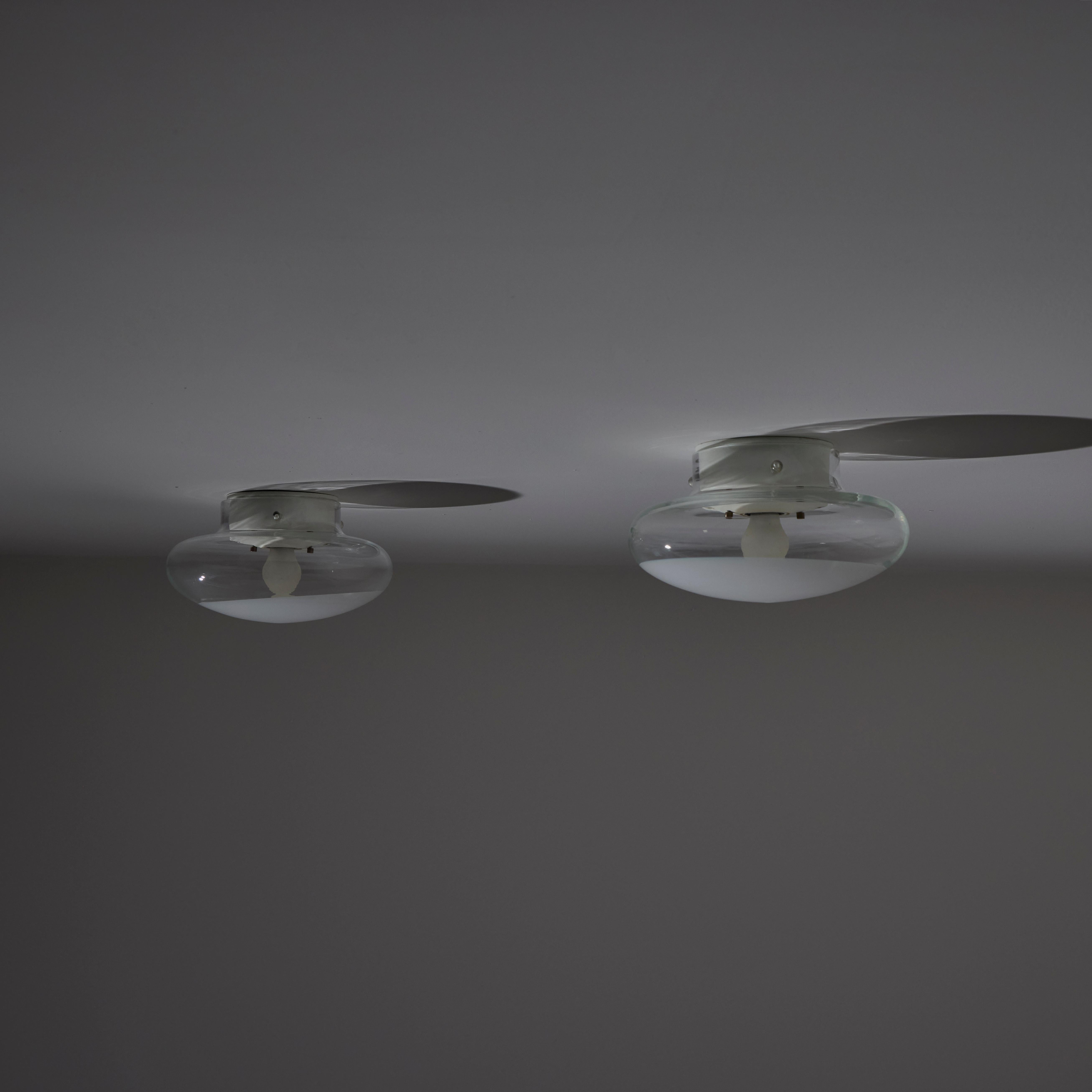 Steel 'Gill 40' Wall or Ceiling Lights by Roberto Pamio for Leucos For Sale