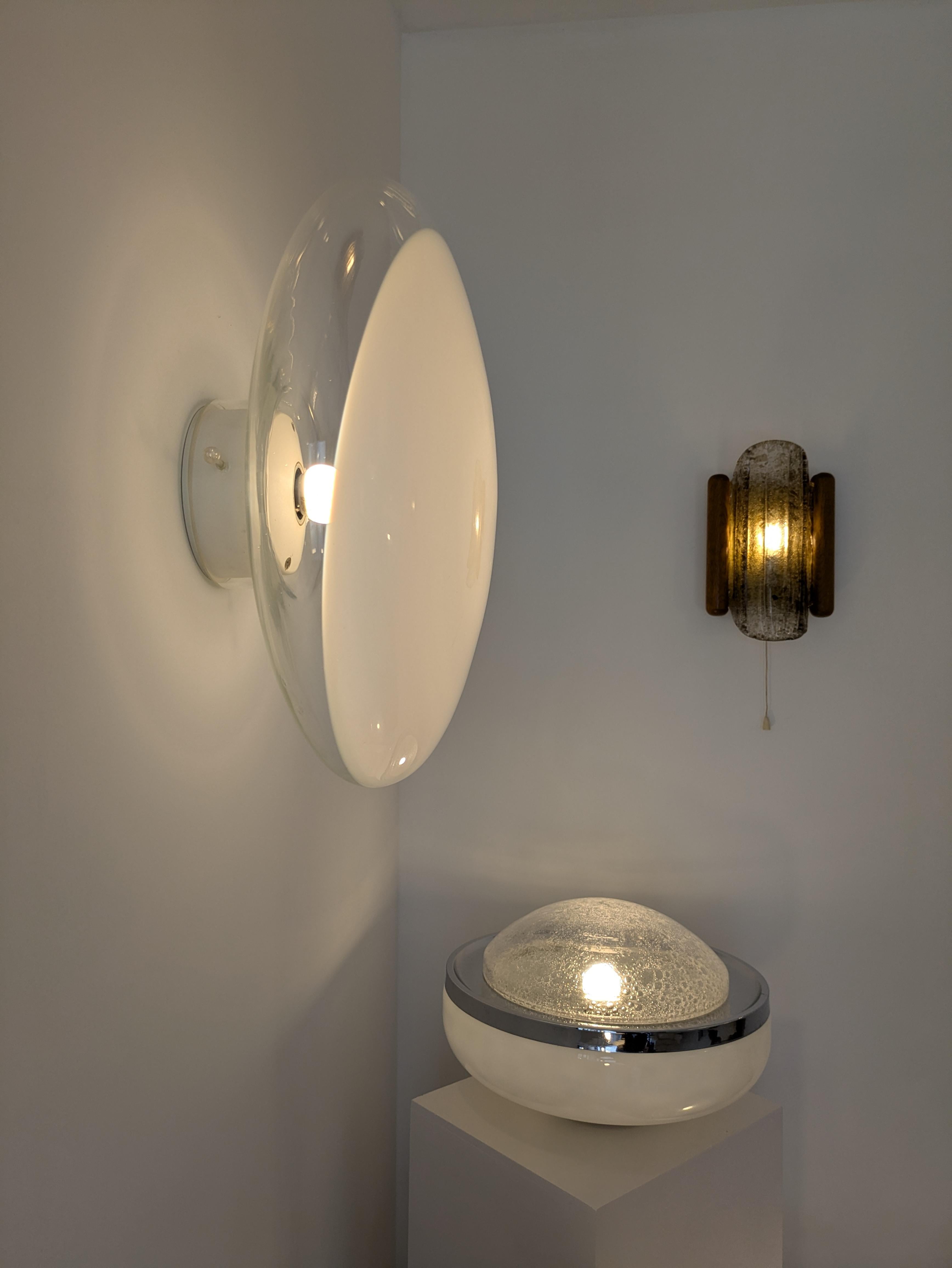 Hand-Crafted Gill 45, wall or ceiling light, Roberto Pamio, Leucos, Murano glass, 1962