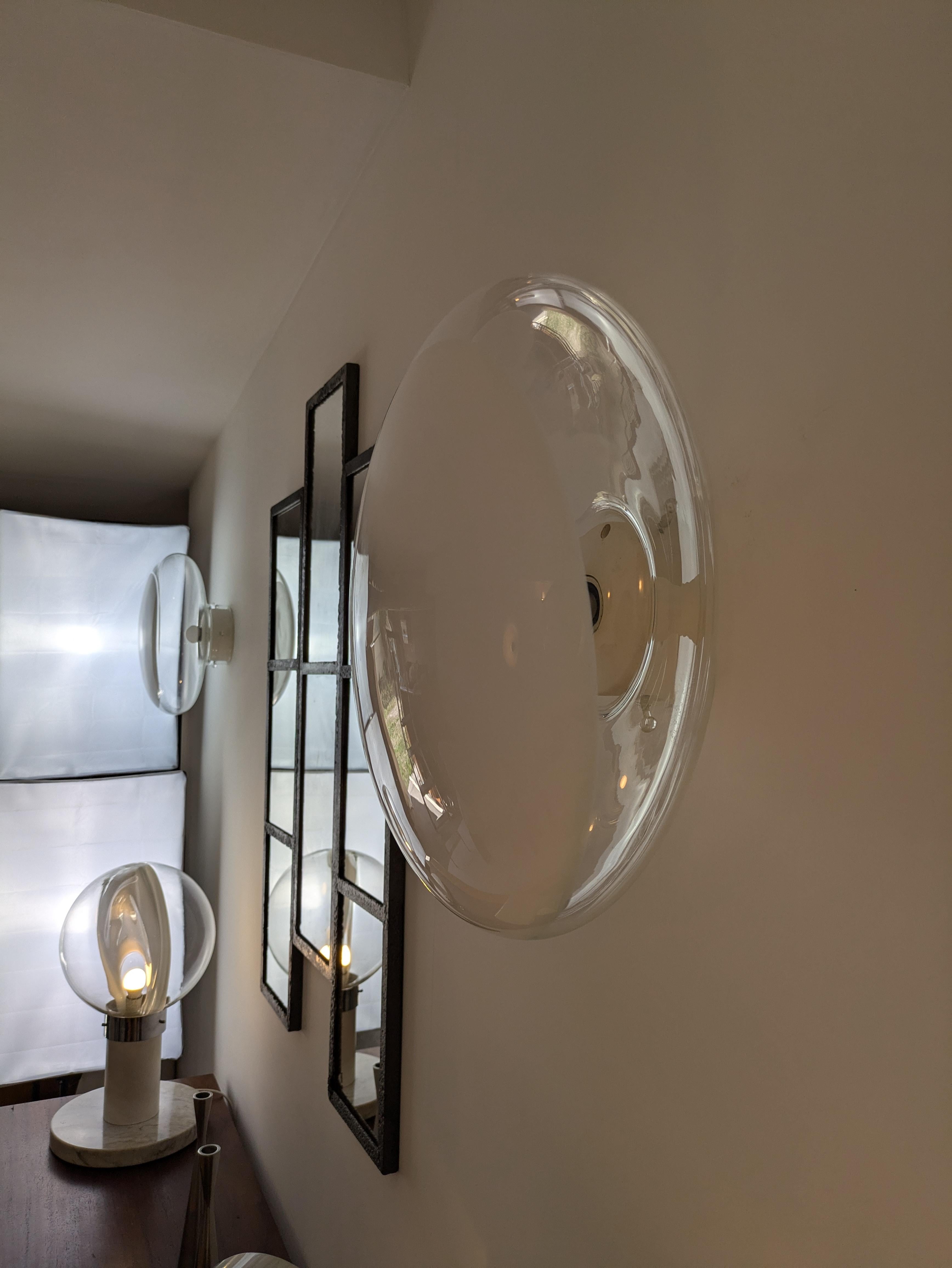 Gill 45, wall or ceiling light, Roberto Pamio, Leucos, Murano glass, 1962 In Good Condition In Saint-Ouen-sur-Seine, FR