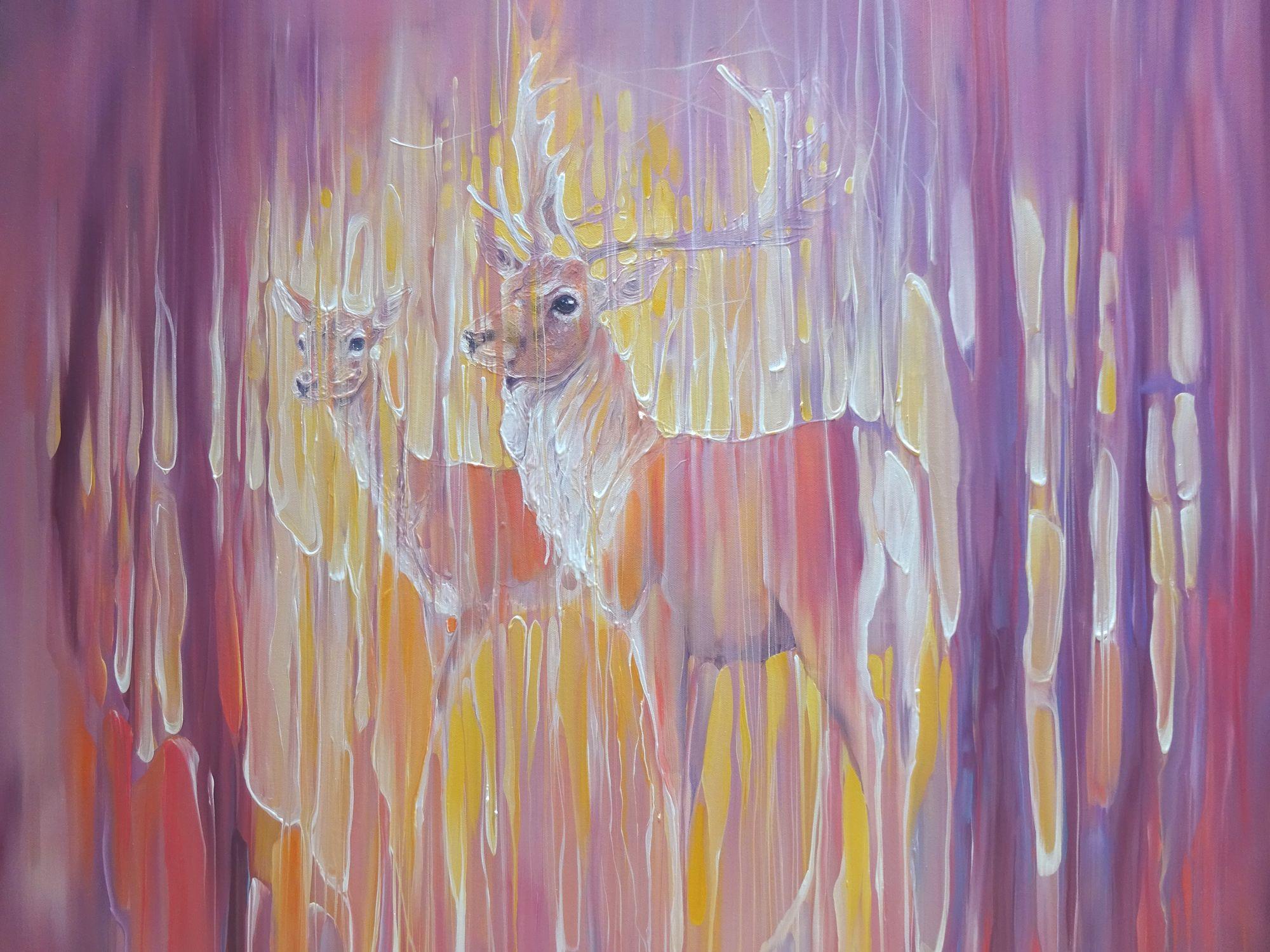 deer painting abstract