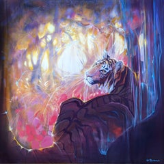 Spellbound Tigress, Painting, Oil on Canvas