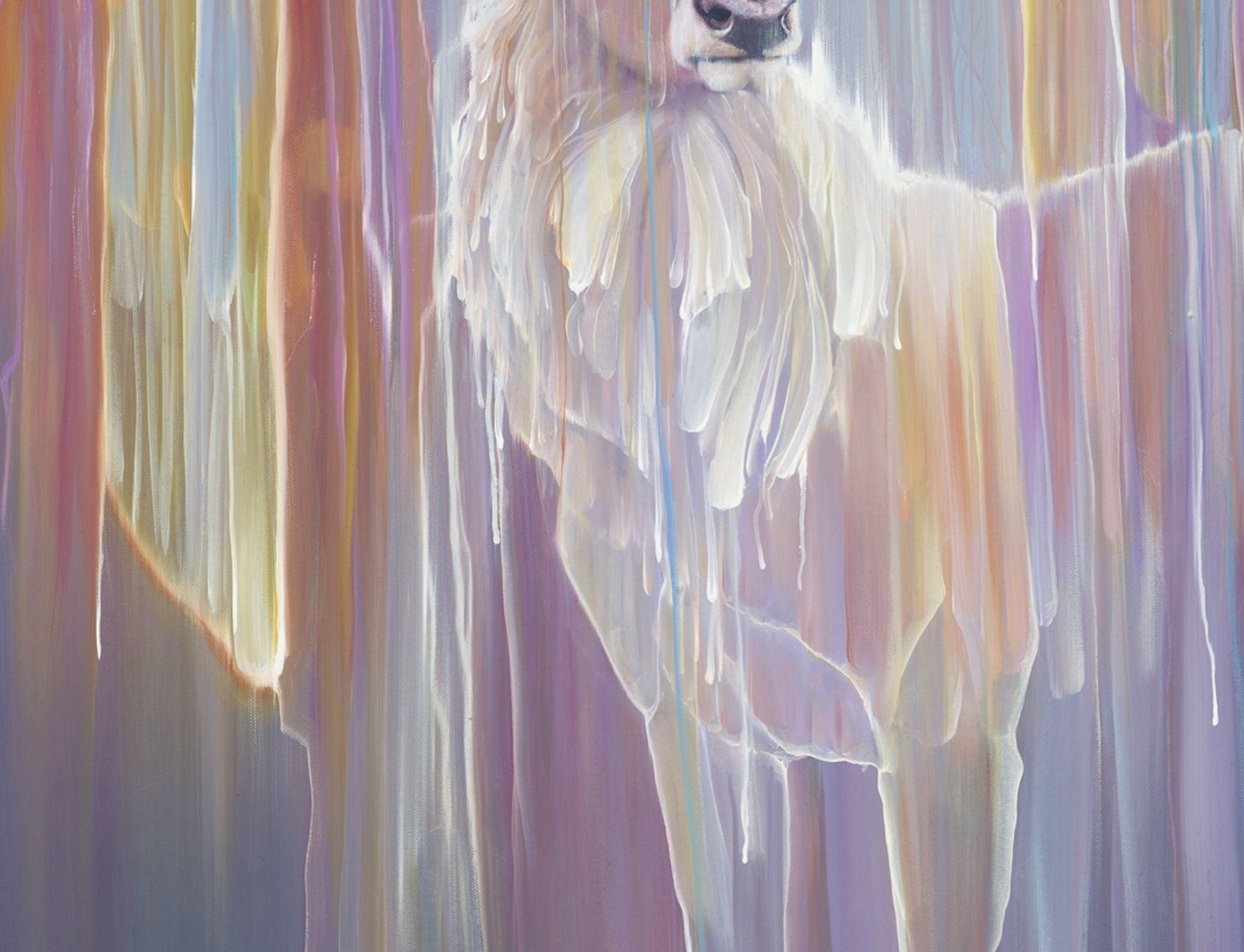 Cervo che si materializza, Pittura, Olio su tela in vendita 1