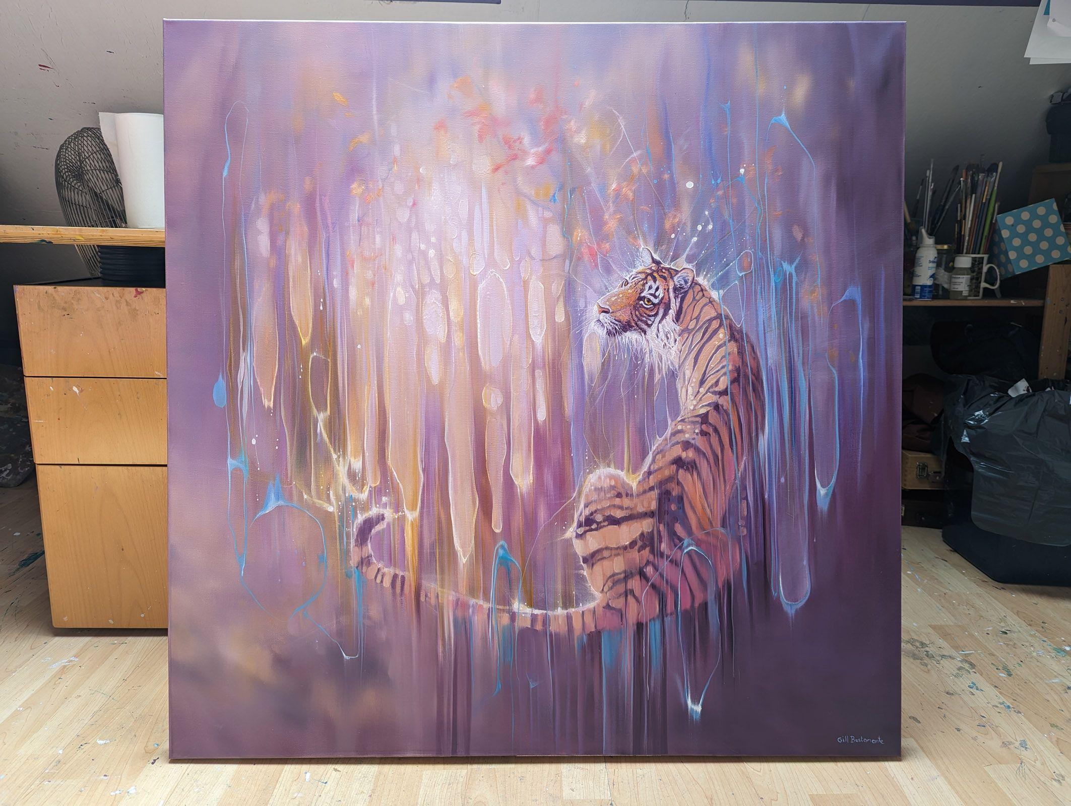 Tiger in the Ether, Painting, Oil on Canvas For Sale 1