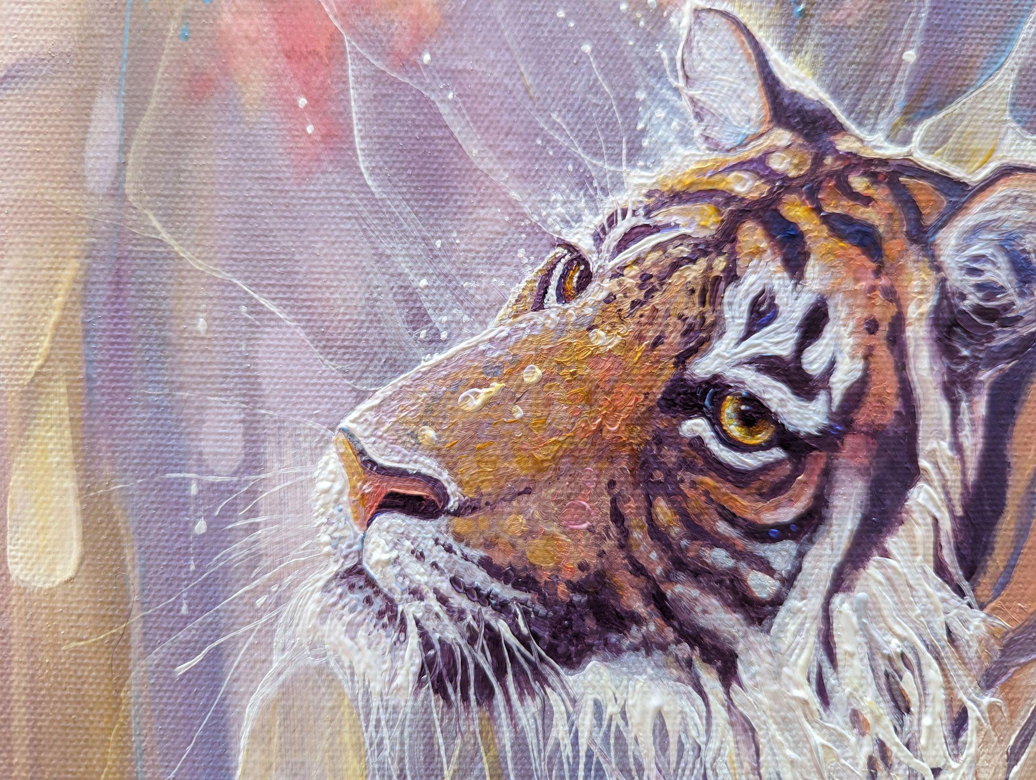 Tiger in the Ether, Painting, Oil on Canvas For Sale 3