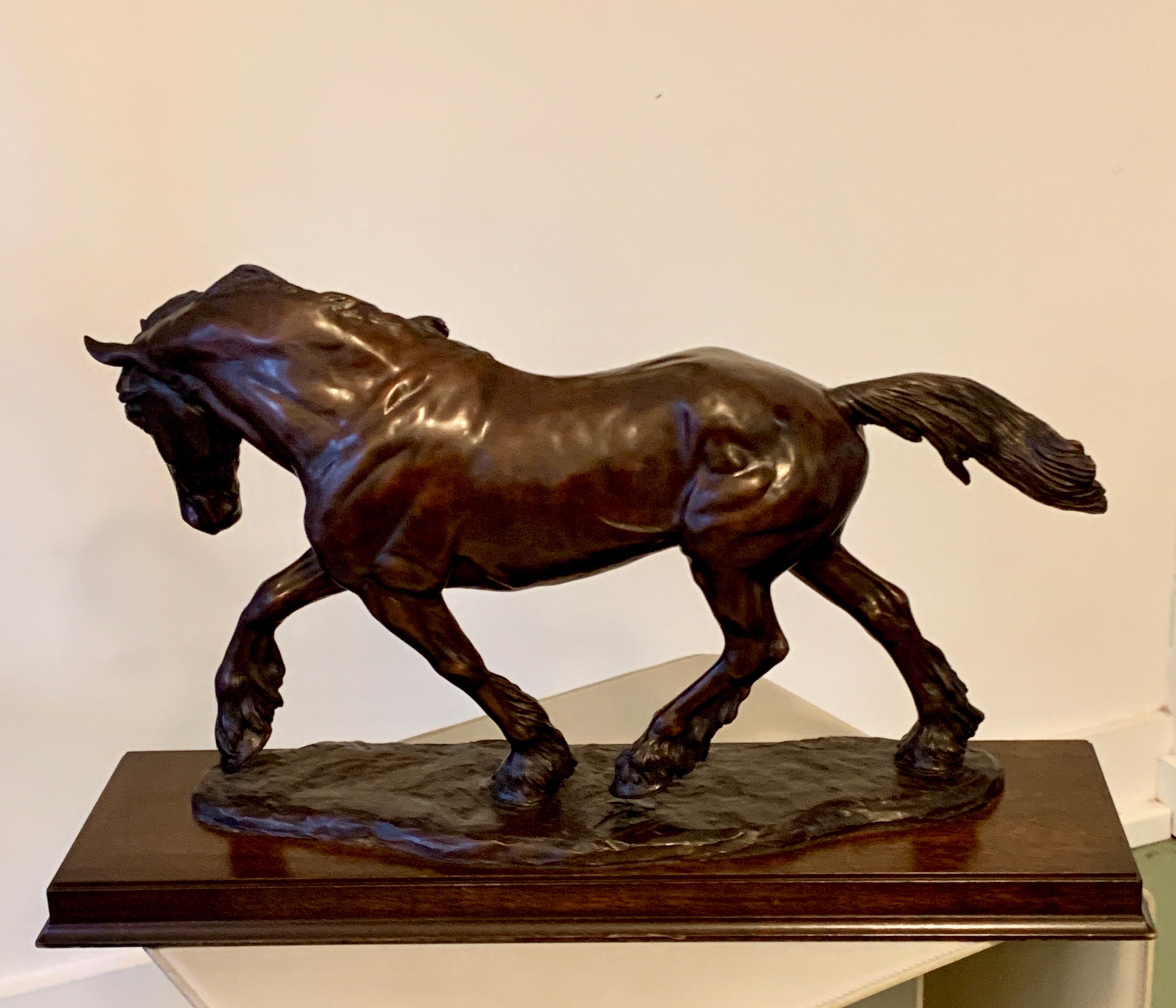 English Gill Parker Bronze Shire Horse titled “Unharnessed” For Sale