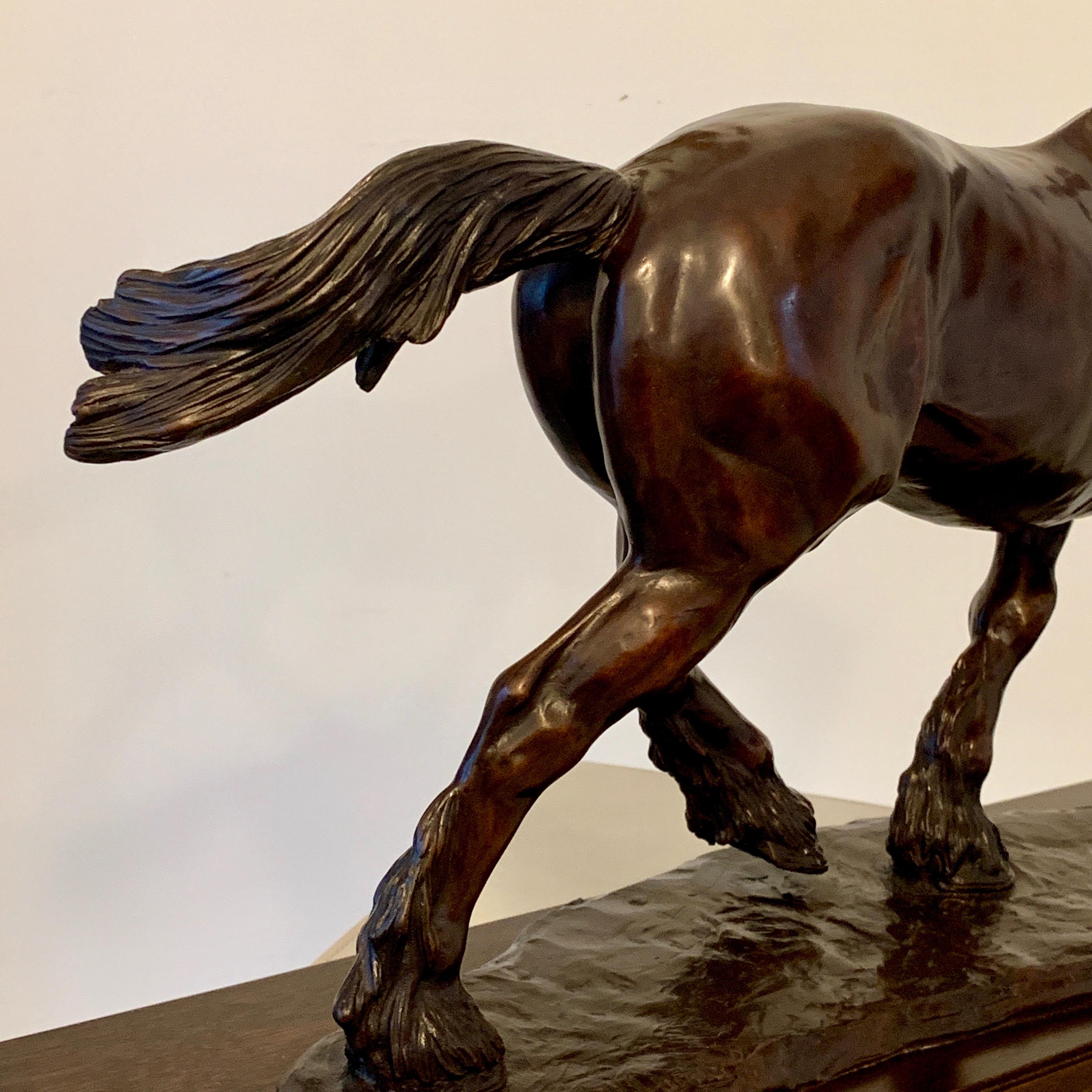 Gill Parker Bronze Shire Horse titled “Unharnessed” For Sale 1