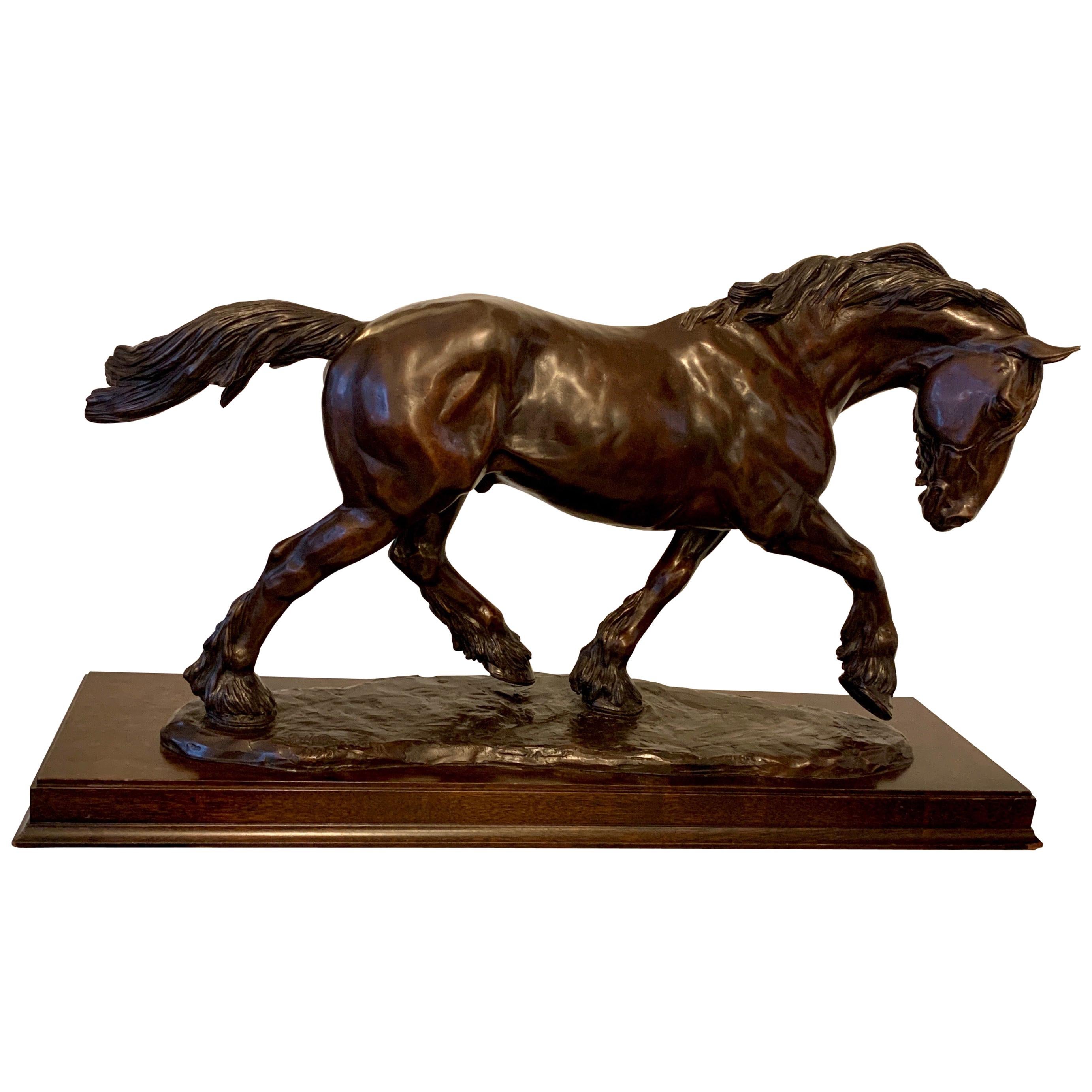 Gill Parker Bronze Shire Horse titled “Unharnessed” For Sale