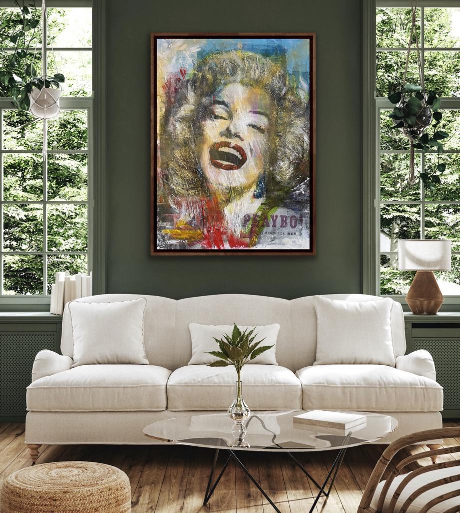 Marilyn, Marilyn Monroe art, film star art, Hollywood art, celebrity art - Painting by Gill Storr