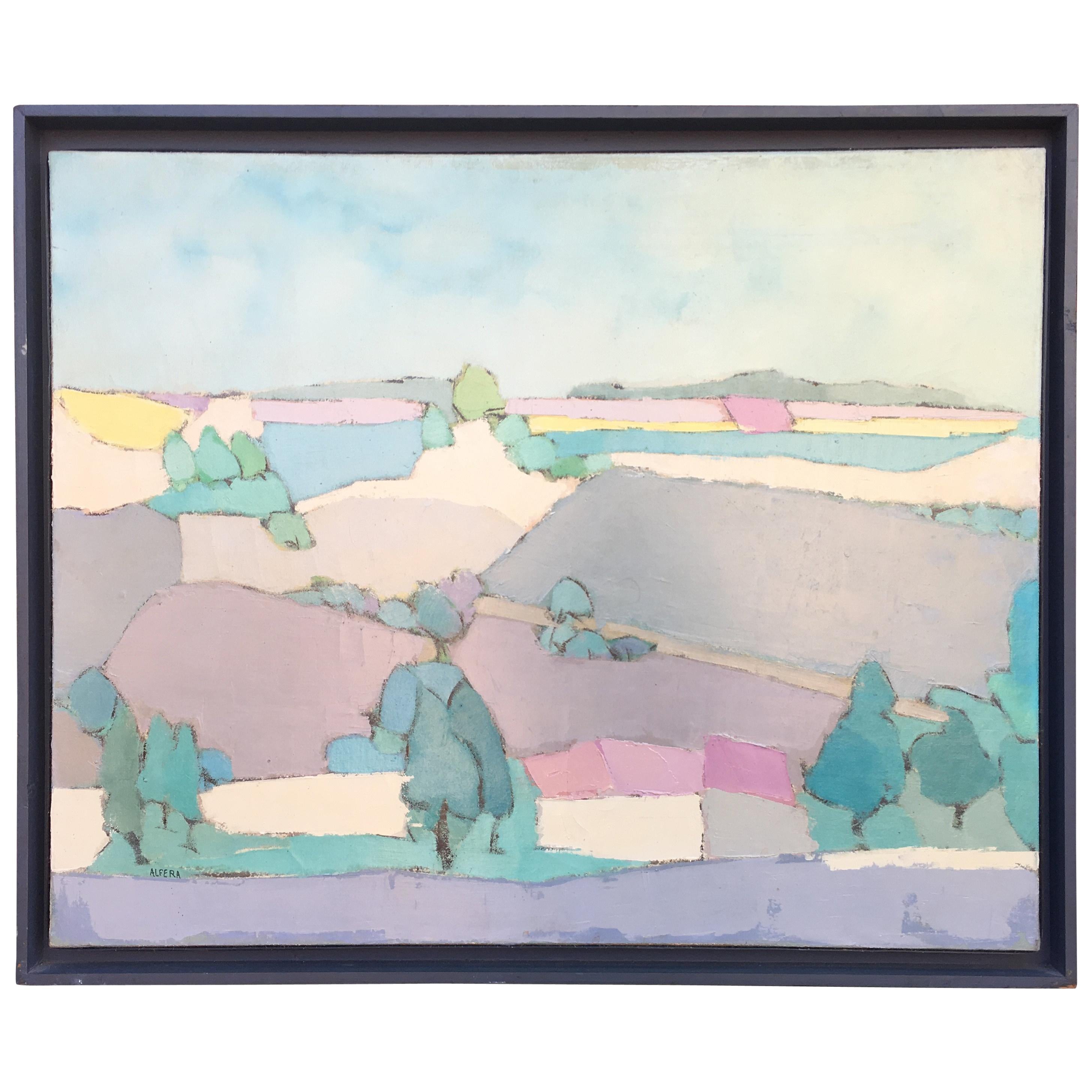 Gilles Afera Ferrand, "Espace 15" Oil on Canvas, Signed, and Dated 1984 For Sale
