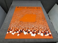 1984 Gilles Aillaud 'Roland Garros French Open' Pop Art Orange France Lithograph