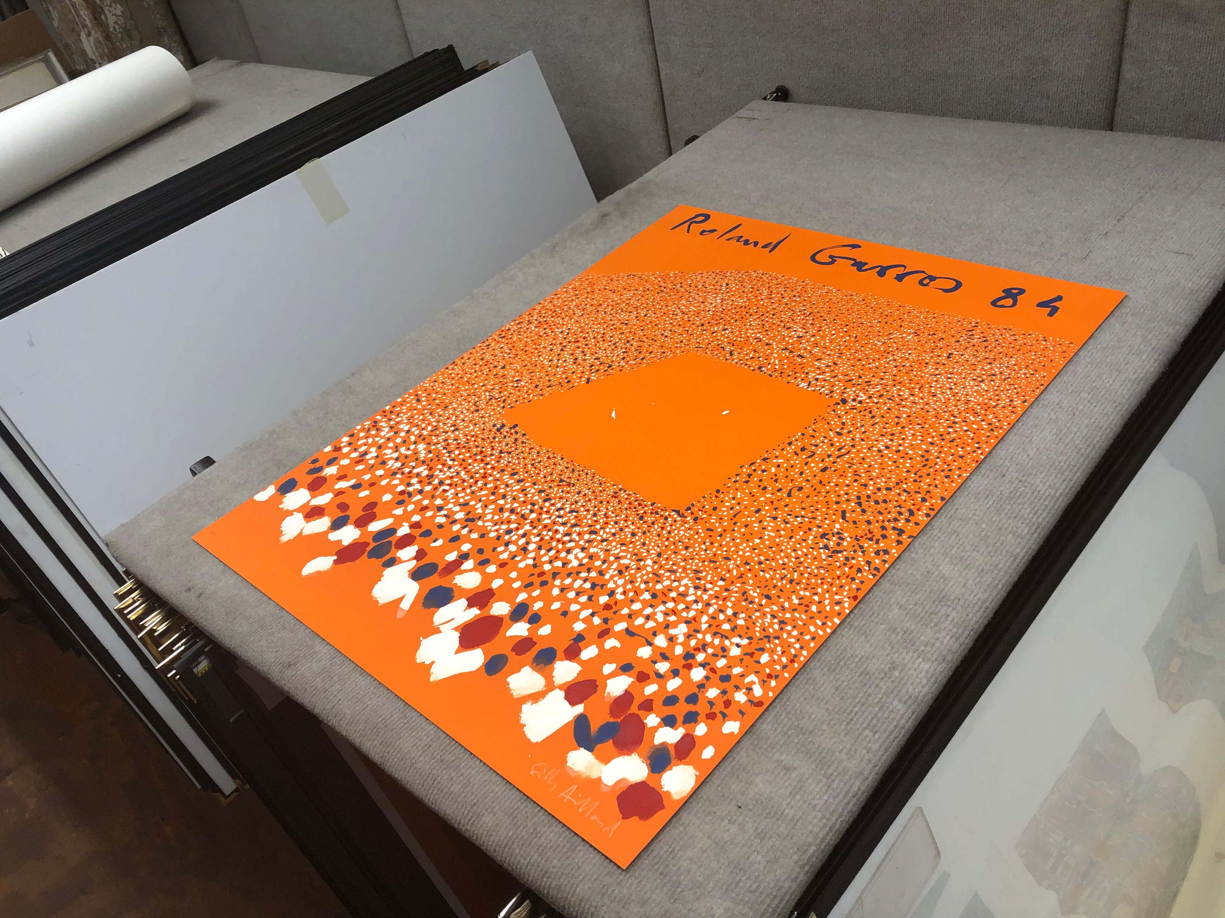 1984 Gilles Aillaud 'Roland Garros French Open' Pop Art Orange France Lithograph 2