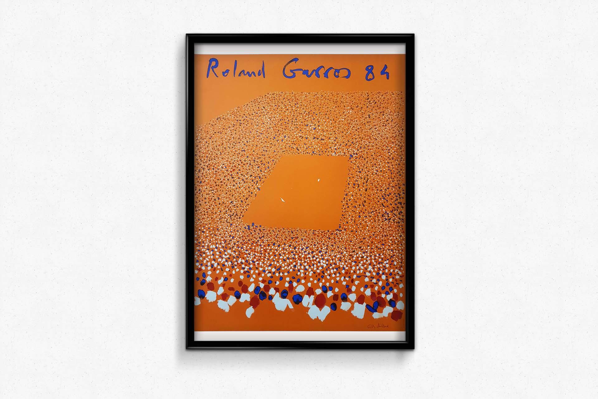 Roland Garros -  Affiche originale de 1984 - Sports - Tennis - Pointillisme 1