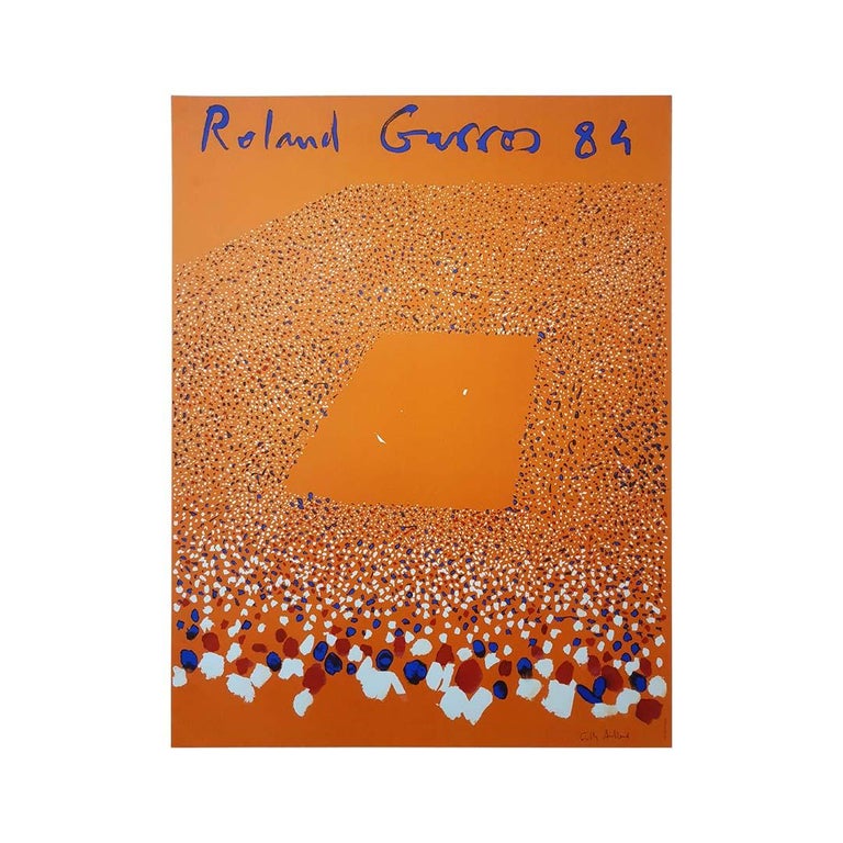Roland Garros -  1984 Original Poster - Sports - Tennis - Pointillism - Print by Gilles Aillaud