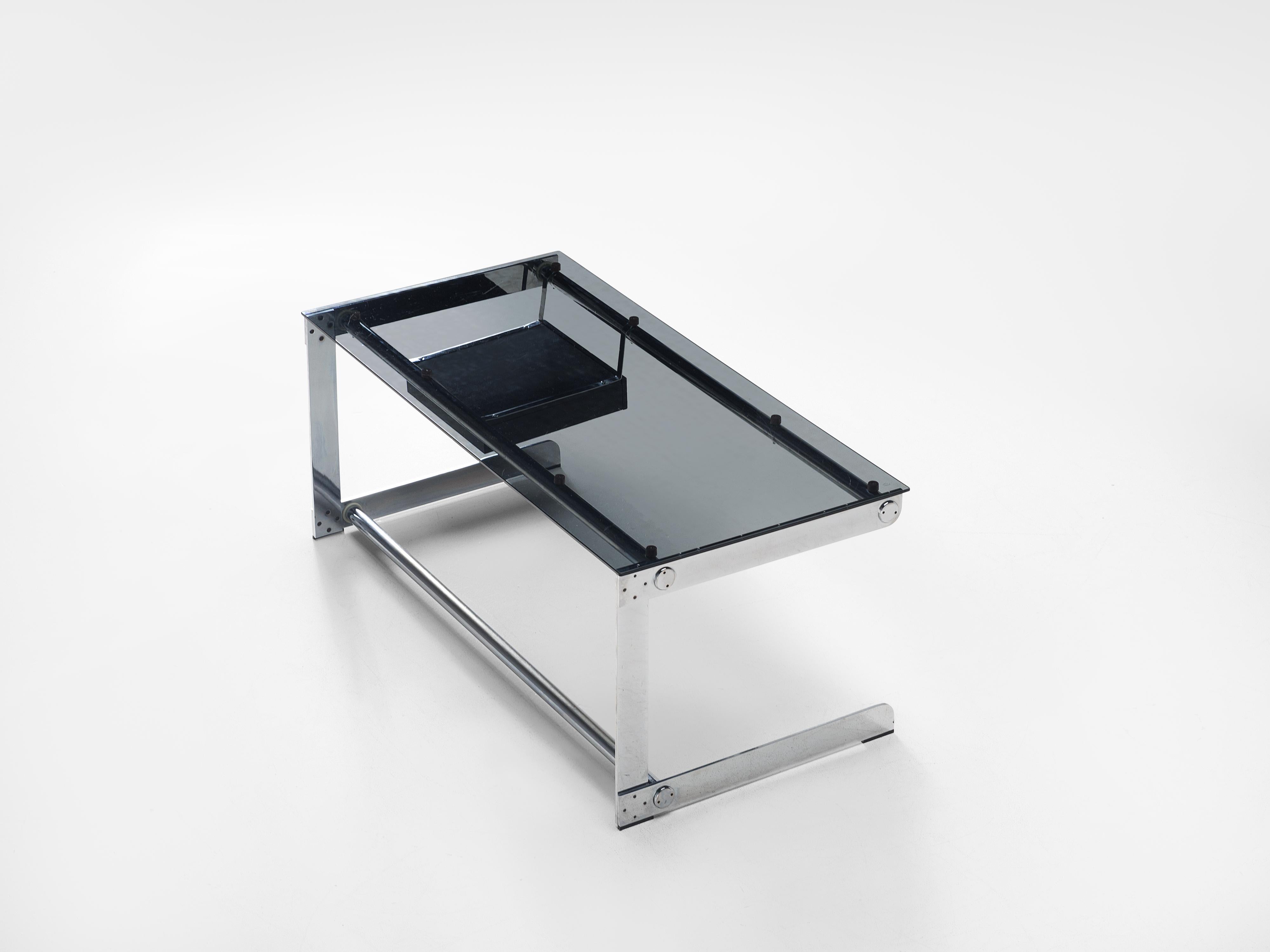 Gilles Bouchez for Airborne Desk with a Drawer in Glass and Steel 3