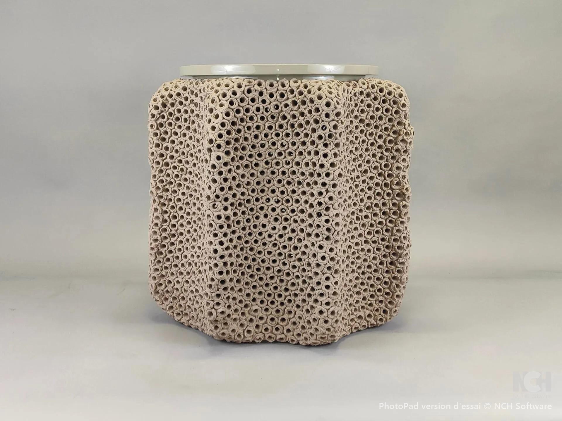 Laqué Gilles CAFFIER (1963) ceramic side table, signed and dated en vente