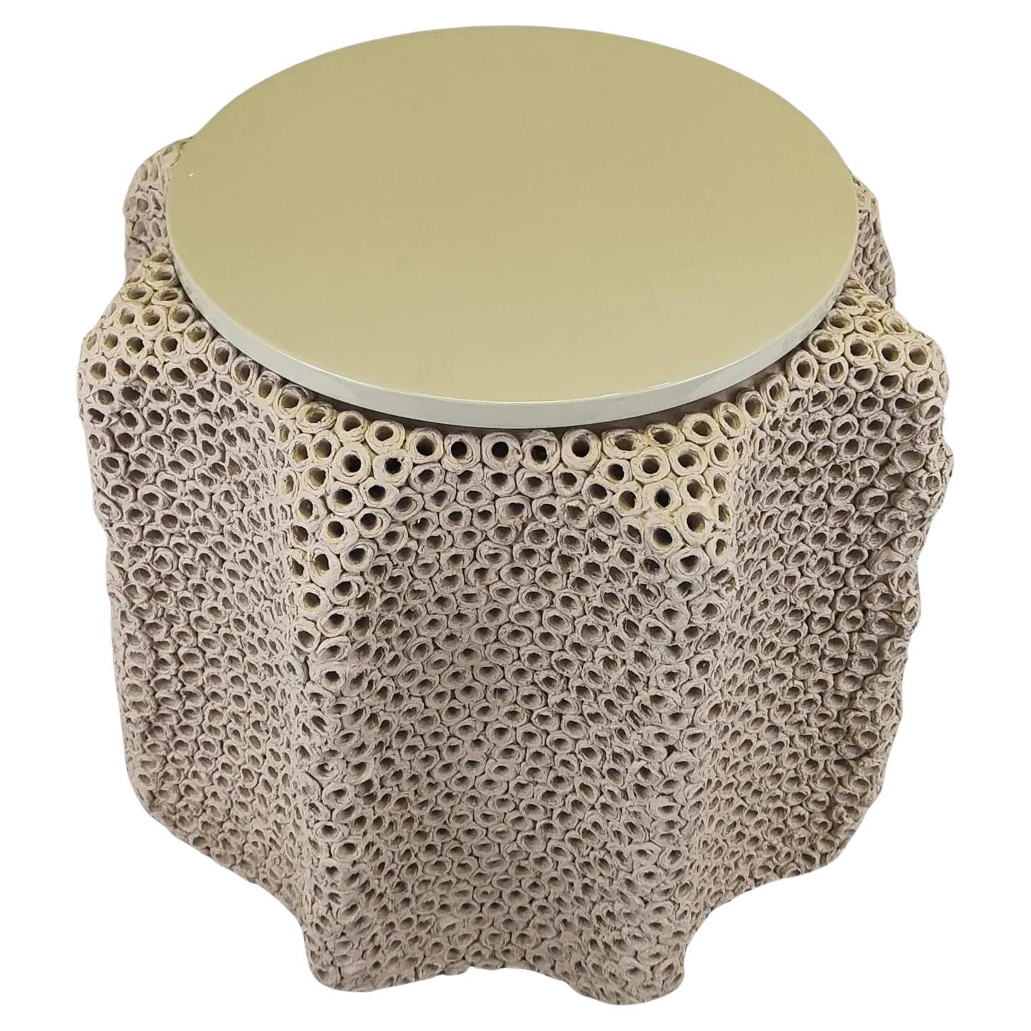 Gilles CAFFIER (1963) ceramic side table, signed and dated