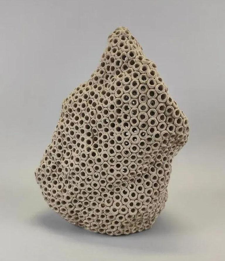 Francese Gilles CAFFIER (1963) vaso in ceramica a forma libera, firmato e datato in vendita